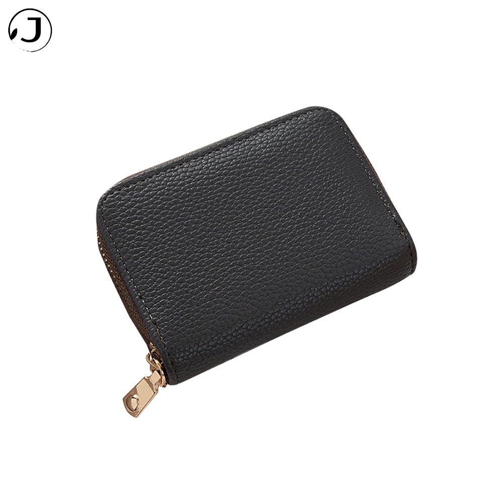KAITIFEI Ví đựng thẻ kích thước cầm tay mini nhỏ gọn ngắn đẹp thời trang cao cấp da phối khóa kéo sang trọng cho nữ