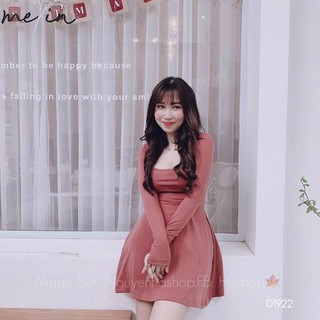 ĐẦM THUN XOÈ CỔ U (KÈM VIDEO HÌNH THẬT)