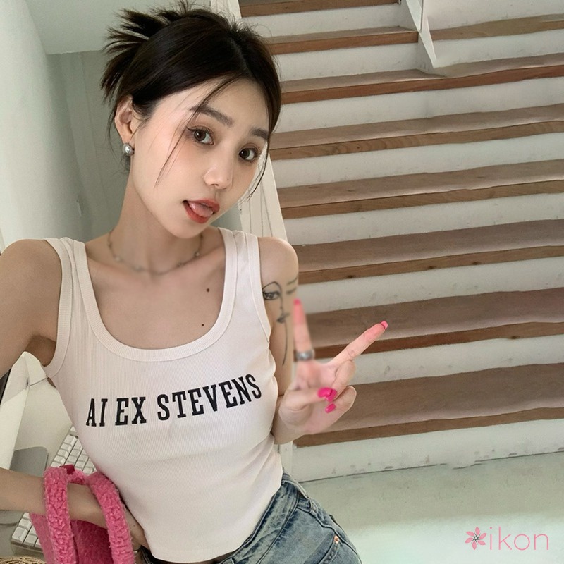 Áo Croptop Ôm Dáng In Chữ Thời Trang Cho Nữ