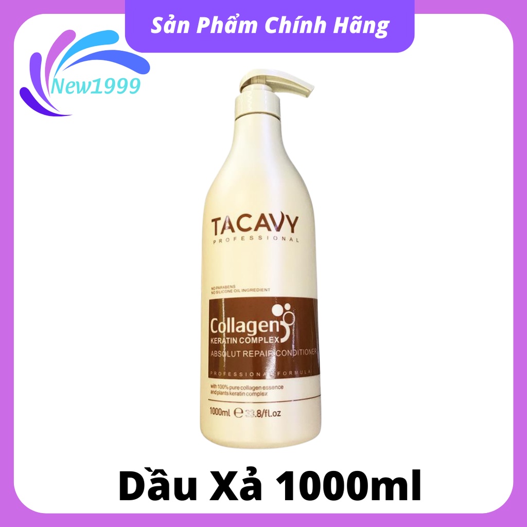 Cặp dầu gội TACAVY 500ml 1000ml giảm gãy rụng phục hồi tóc hư tổn khô xơ hàng chính hãng