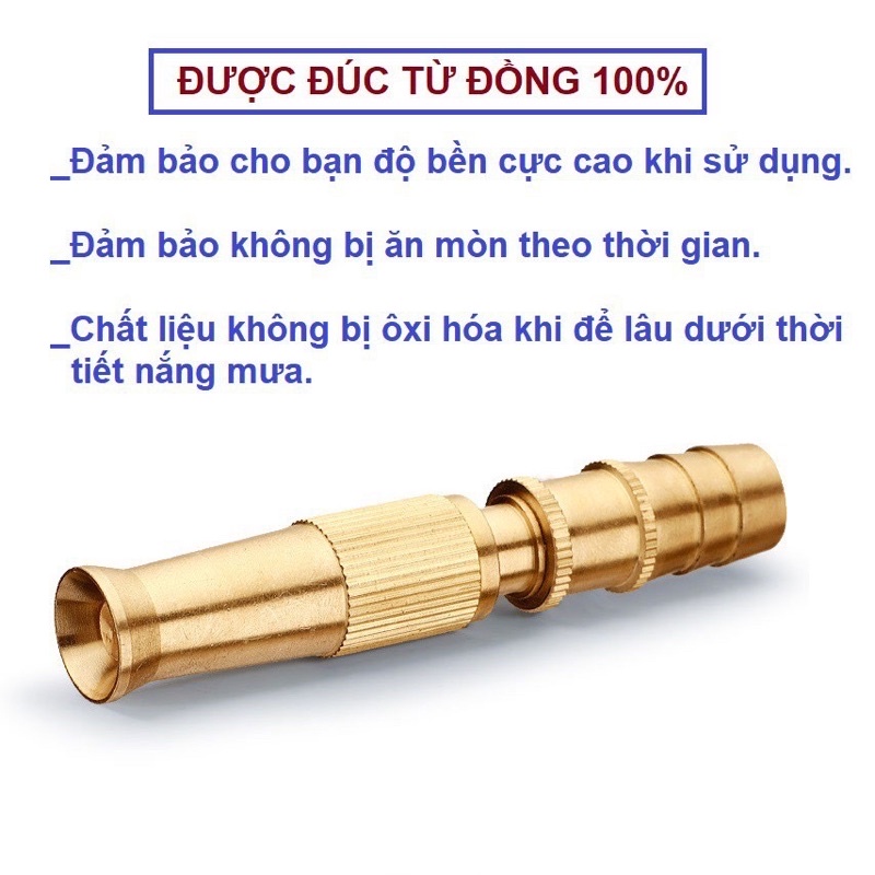 Đầu vòi xịt tăng áp, áp lực cao mini bằng đồng, nhỏ nhưng có võ, đa ăng: vệ sinh, rửa xe, tưới cây ]