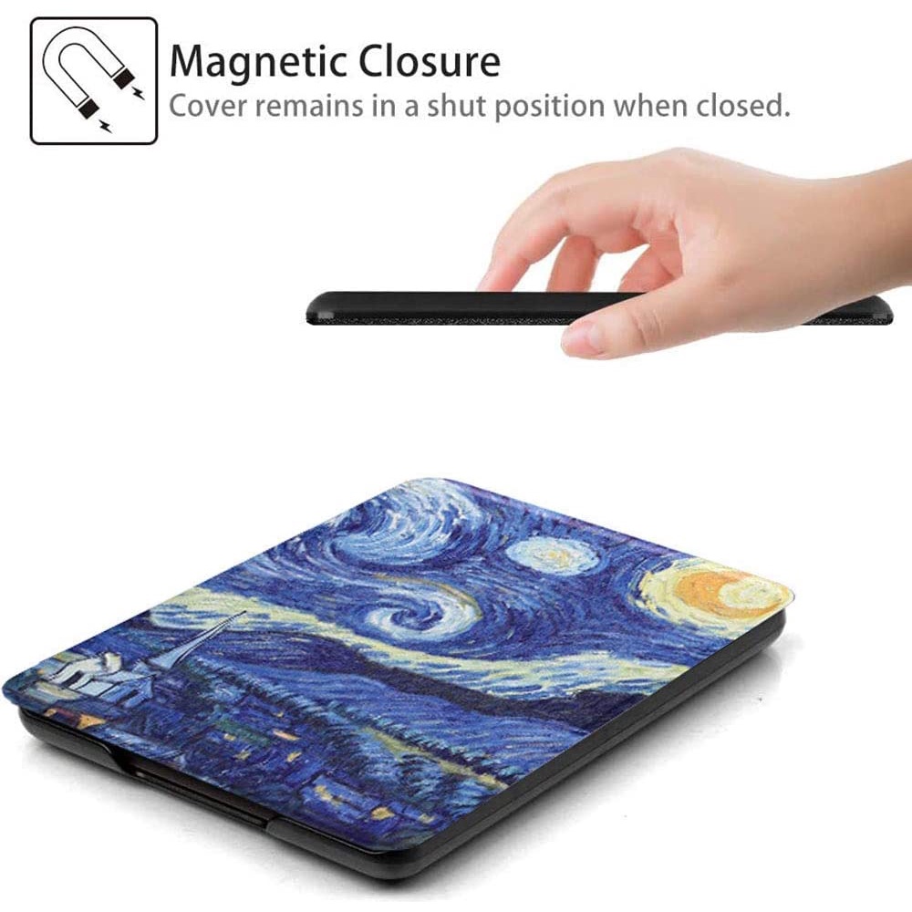 Bao Da Máy Đọc Sách PU Từ Tính Siêu Nhẹ Có Dây Đeo Tay Cho Amazon Kindle Paperwhite 11th M2L3EK / M2L4EK 2021
