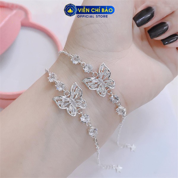 Lắc tay bạc nữ Butterfly Wing đính đá chất liệu bạc s925 thời trang phụ kiện trang sức nữ Viễn Chí Bảo L400245