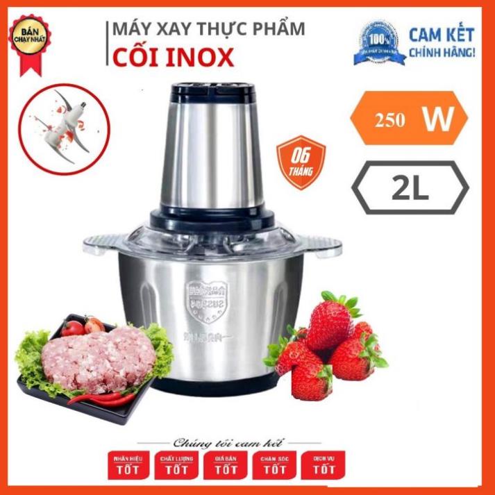 Máy xay thịt cầm tay đa năng gia đình cối Inox 4 lưỡi đa năng,công suất 250W  BN