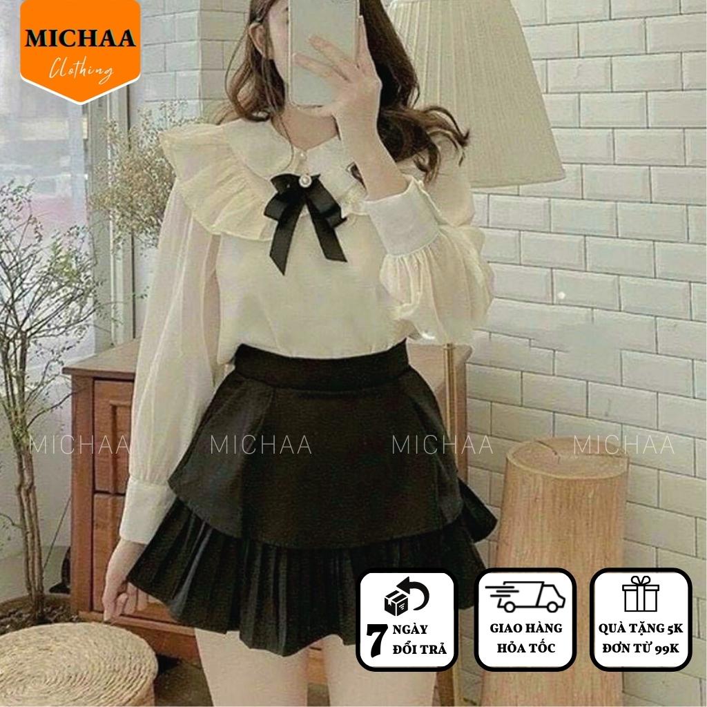 Chân Váy XẾP LY 2 TẦNG Ngắn Dáng Xòe Lưng Cạp Cao Tennis Có Lót Trong - MICHAA