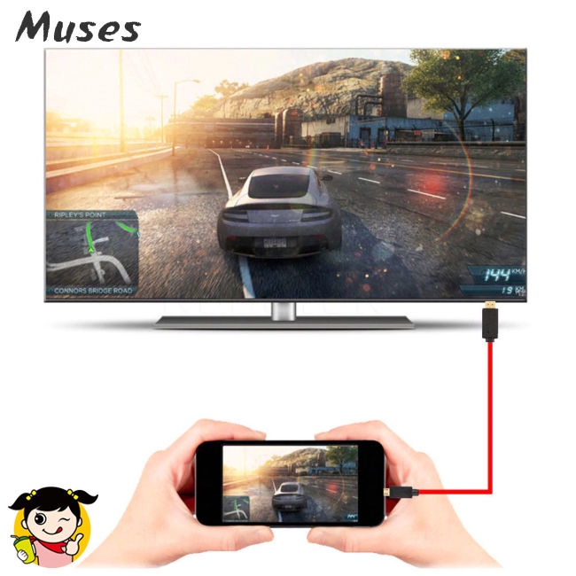 Muse07 Micro USB to HDMI 1080P HD TV Cable Adapter for Android Samsung Phones 11PIN