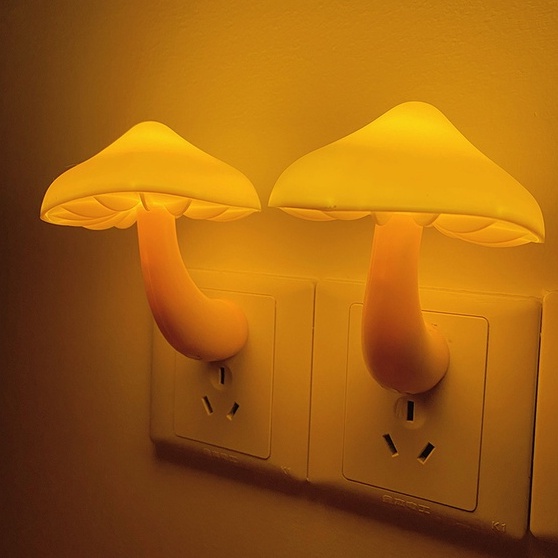Đèn Ngủ Bóng LED Cảm Biến Ánh Sáng Trắng Ấm Áp Hình Cây Nấm Dễ Thương Trang Trí Nhà Cửa