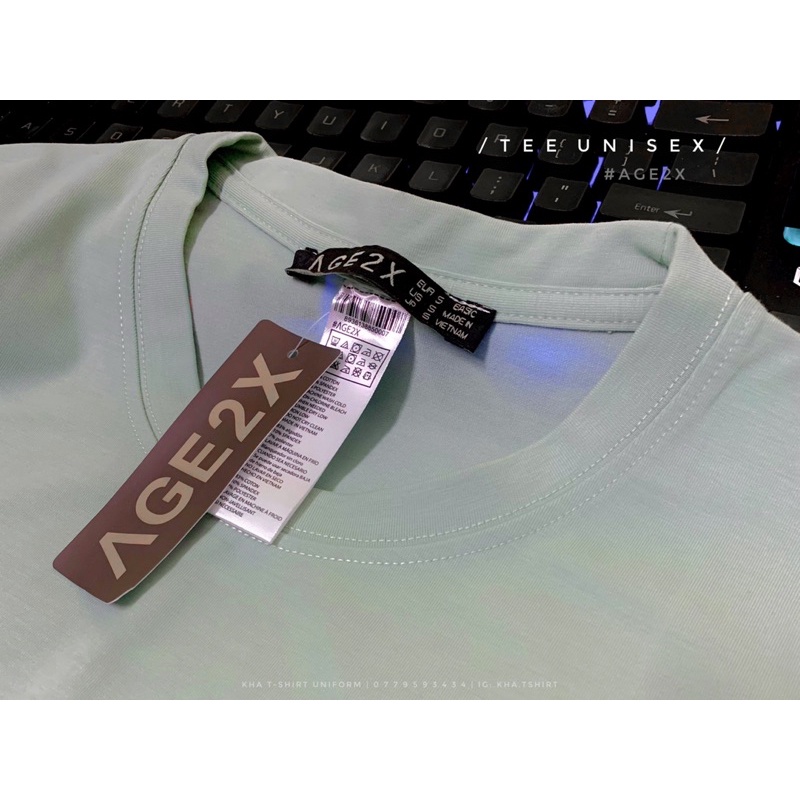 Xanh Mint ✅ Chuyên Sỉ & Lẻ Áo Thun Trơn, Đốm Age2x • Phom Unisex Nam Nữ Đều Mặc Được • Hàng VNXK Chất Lượng Cao