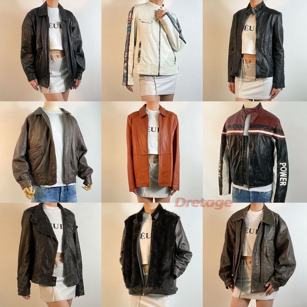 ÁO KHOÁC DA THẬT VINTAGE UNISEX DTSG 250-280