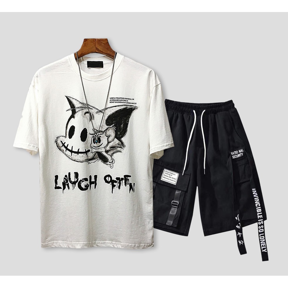 Bộ Đồ Nam Mùa Hè Áo Tay Lỡ Họa Tiết Quần Short Phong Cách Cá Tính Thời Trang MixxMen TOP NAM 1000141 + SHORT NAM 1000010