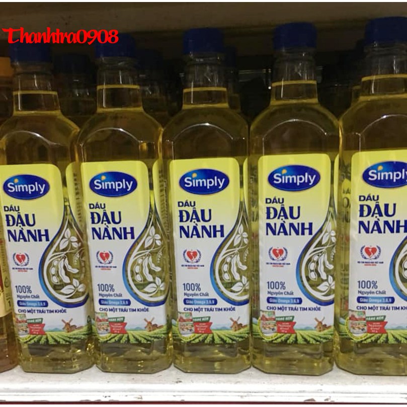 Dầu đậu nành nguyên chất Simply chai 1 lít