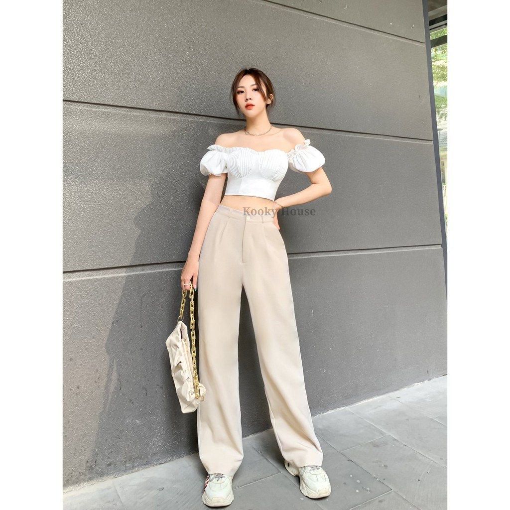 KOOKY HOUSE - Quần HACKER PANTS - Quần ống rộng lưng cao hack dáng và chiều dài chân