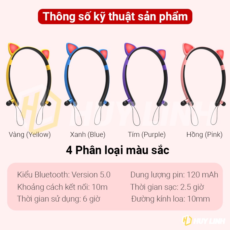 Tai nghe bluetooth nhét tai hình tai thú ZW-29