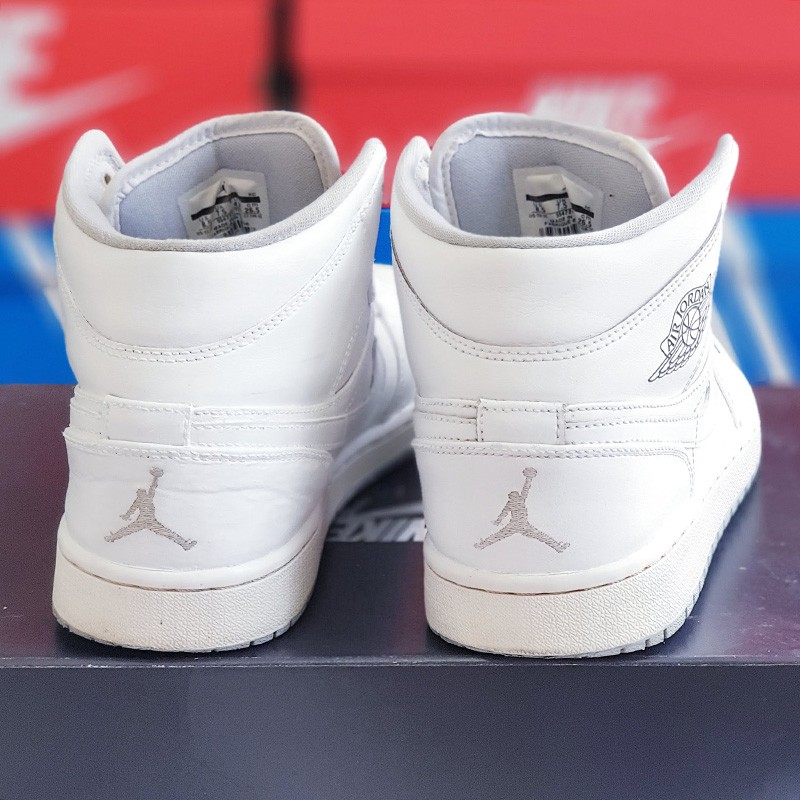 Giày Chính Hãng Air Jordan 1 mid full trắng real 2hand, nhiều size