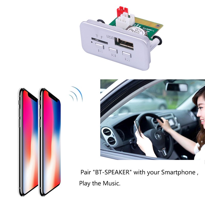 Mô đun máy nghe nhạc MP3 DC 12V Bluetooth hỗ trợ USB Fm Tf Radio Aux cho xe hơi
tiện dụng
