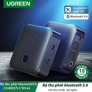 Bộ thu phát Bluetooth 5.0 aptX-HD Cao Cấp UGREEN CM144| Hỗ trợ SPDIF AUX 3.5mm và Optical