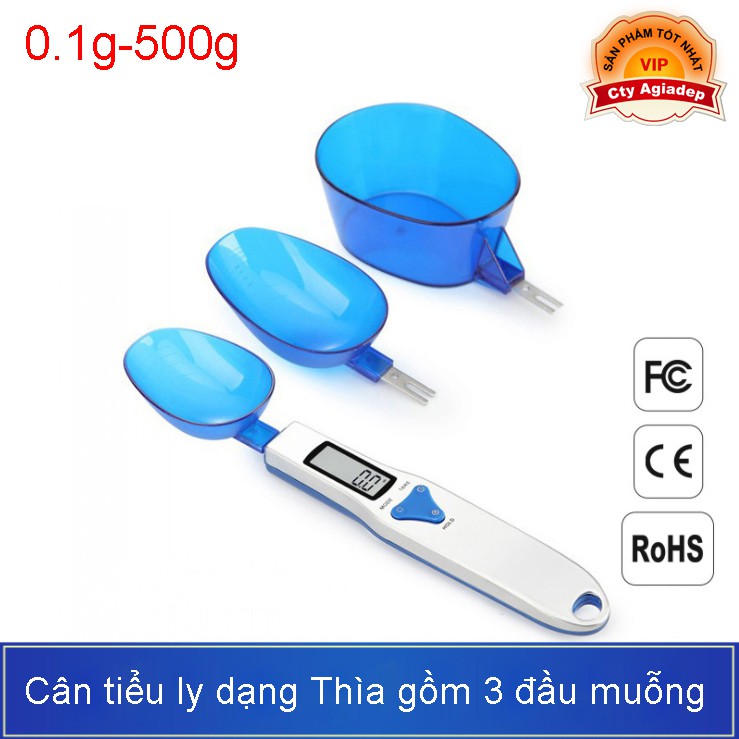 Cân tiểu ly dạng Thìa 0.1g-500g gồm 3 đầu muỗng cho đầu bếp ADG SPOON