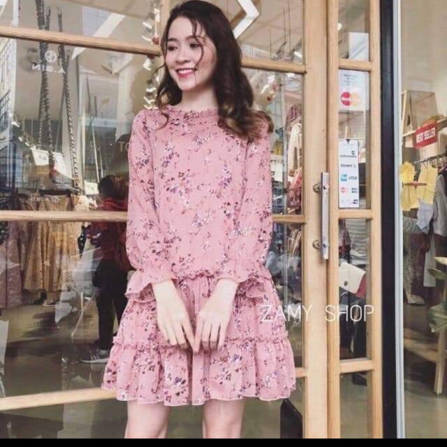 Đầm hồng hoa nhí