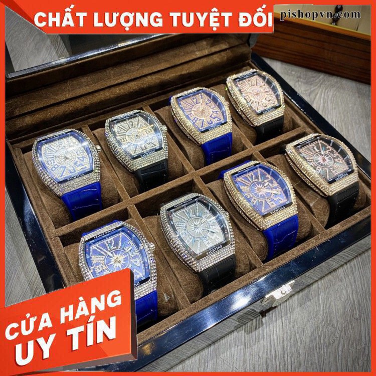 (Bảo hành 12 tháng) Đồng hồ nam FML 42mm - Full Đá sang trọng, tặng hộp - Donho.franck.muller