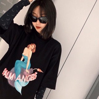 Áo thun nữ Palm Angels Phiên bản Mỹ Nhân Ngư đặc biệt form rộng tay lỡ cá tính 2020