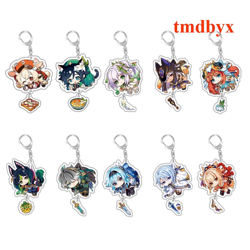 Tmdbyx Móc Chìa Khóa Hình Anime Genshin Va Chạm Zhongli Xiao Hutao Hung Dễ Thương Cho Nữ