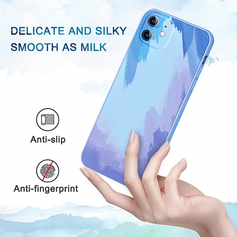 Ốp Điện Thoại Cho Samsung A22 A52 A32 A42 5G A51 A02 A02S A71 A31 Mềm Chống Sốc Hình Tranh Màu Nước