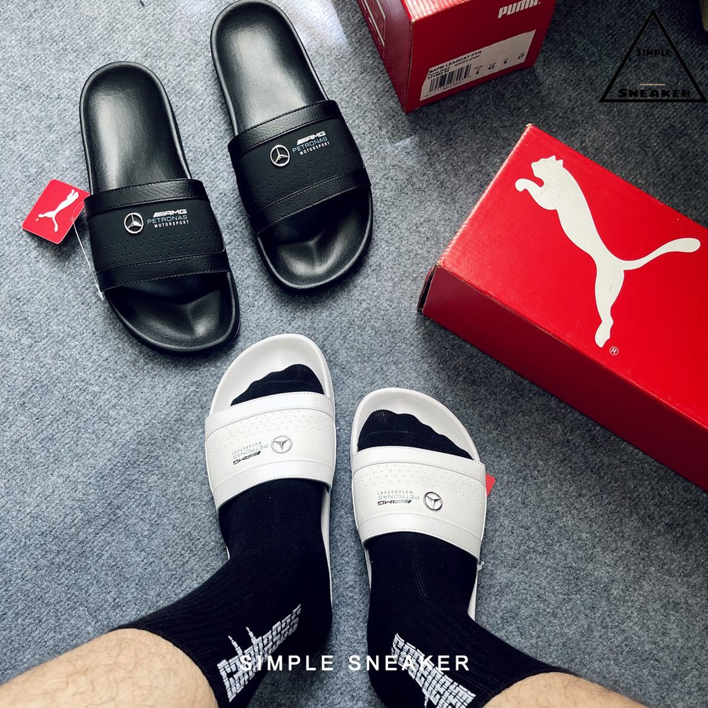 Dép Quai Ngang Puma Chính Hãng FREESHIP Puma Leadcat Slides x Mercedes Team Sliver - Dép Thời Trang Nam Nữ Cao Cấp