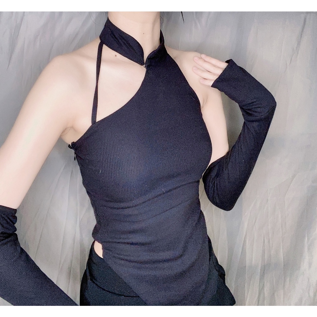 Áo yếm phong cách Trung Hoa sexy kèm phụ kiện tay áo thời trang