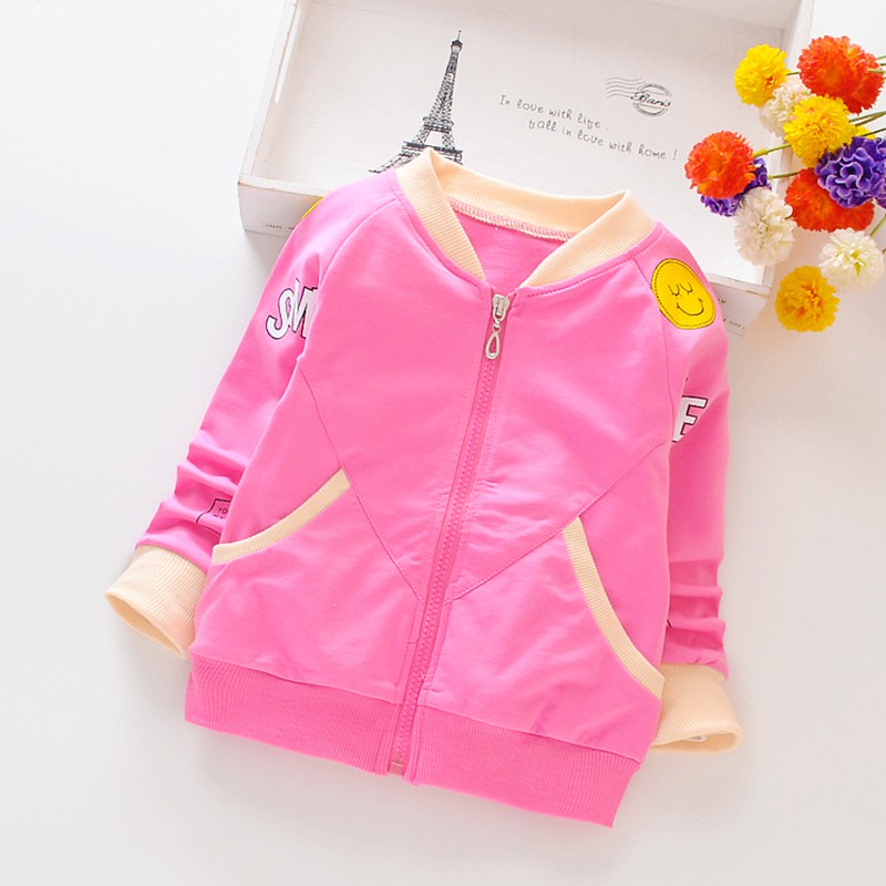 Áo khoác tay dài có dây kéo cho bé gái 2-6 tuổi