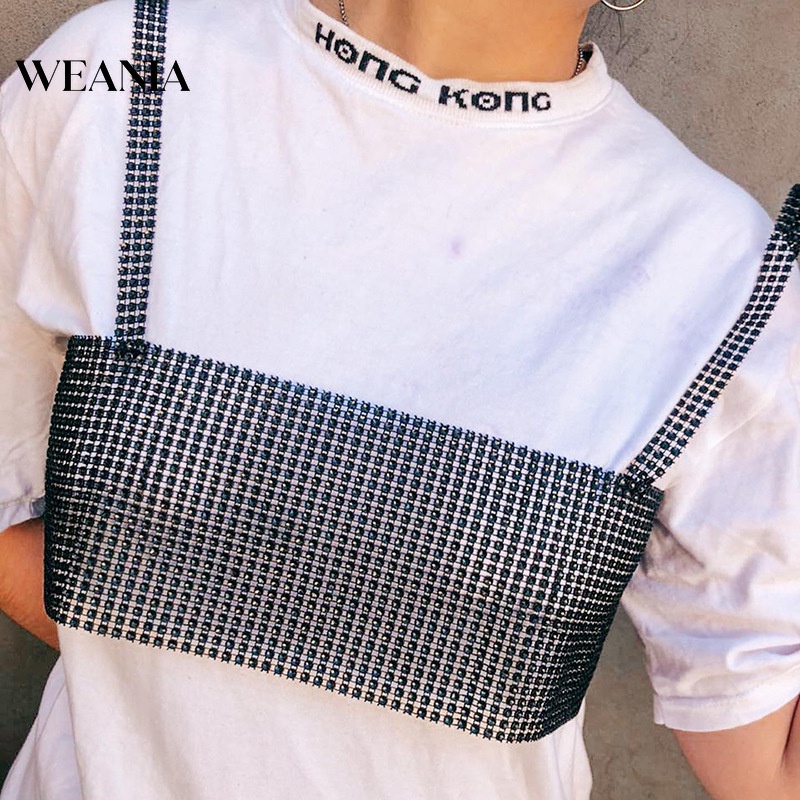 Áo Lửng Xuyên Thấu Đính Đá Lấp Lánh Gợi Cảm Cho Nữ