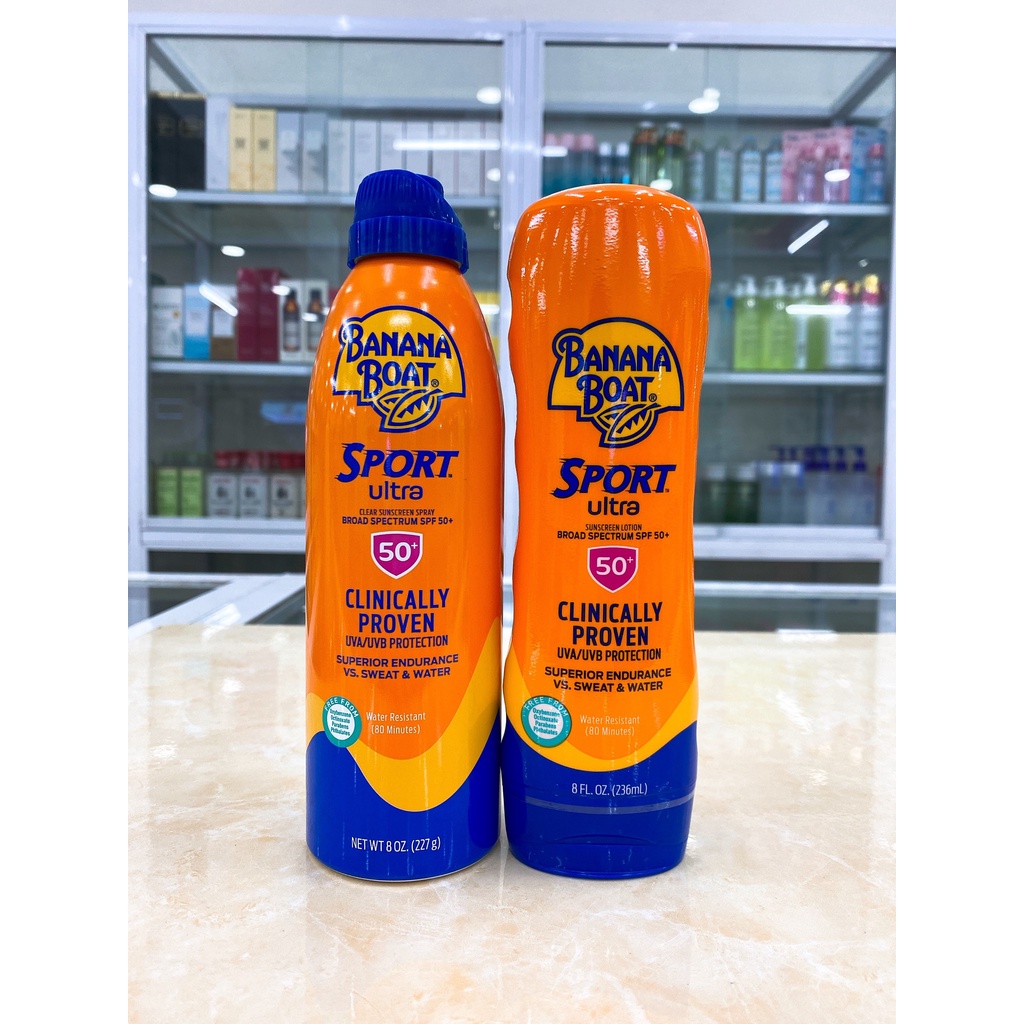 Kem chống nắng thể thao kháng nước Banana Boat Sport Ultra SPF50+ 236ML - 227G Made in USA