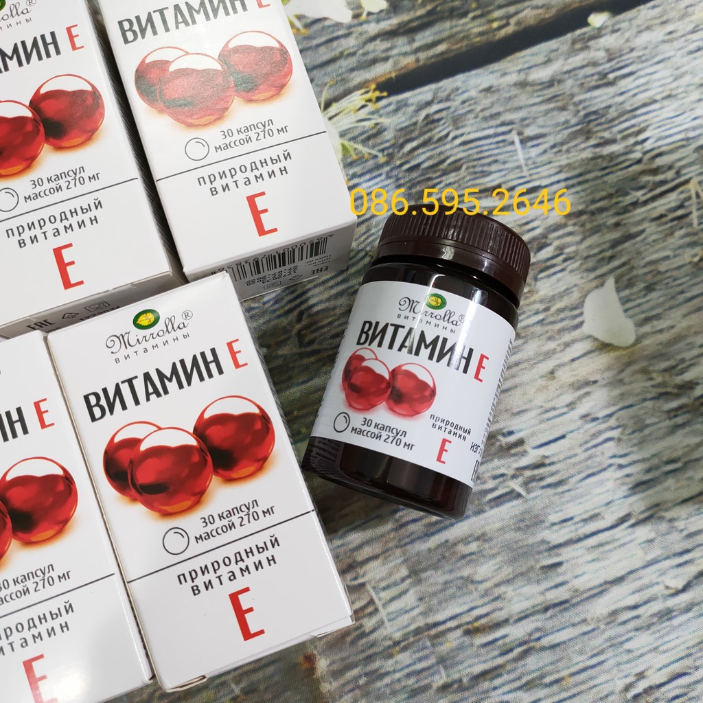 VIÊN VITAMIN E ĐỎ NGA MIRROLLA - HÍNH HÃNG
