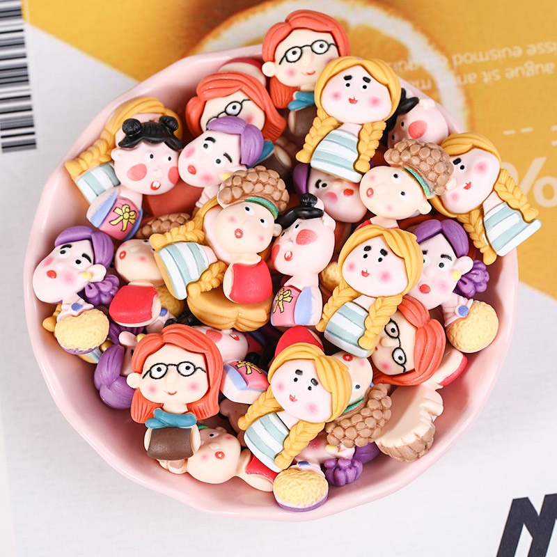 Charm (C330) slime/ Dụng Cụ Charm Trang Trí [Ko Keo &amp; Nút] Hình Nhân Vật Hoạt Hình Nữ