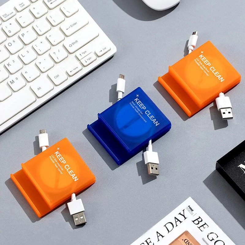 Set 2 Hộp Đựng Tai Nghe/ Cáp Sạc USB Hình Vuông Bằng Nhựa Tiện Dụng Gi