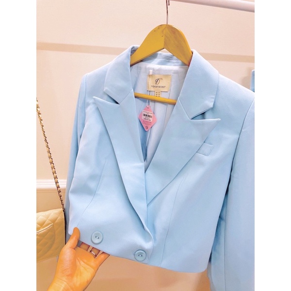 Sét vest xanh kèm quần or chân váy venus