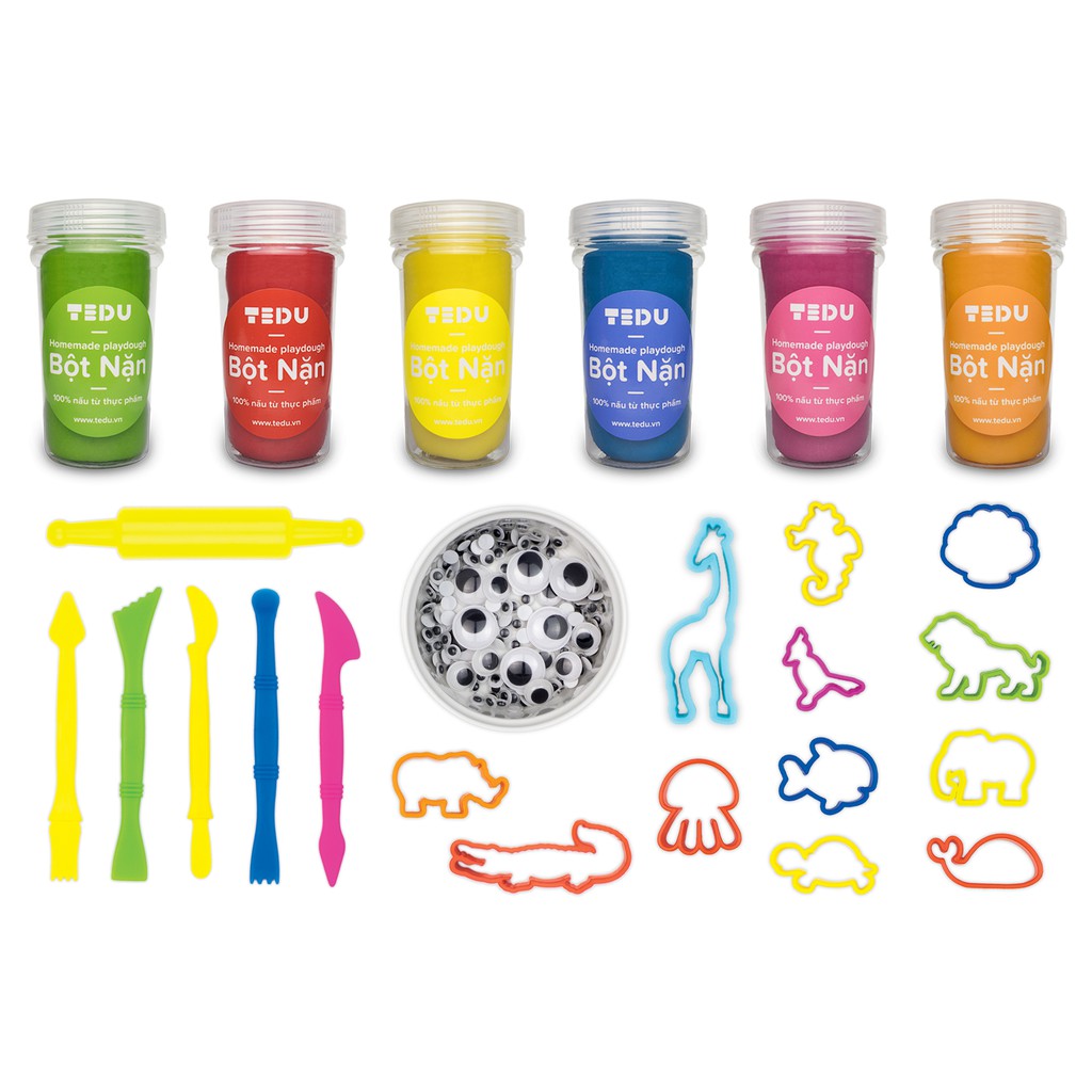 Bột nặn đất nặn an toàn TEDU - Set Động Vật