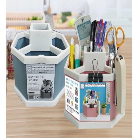Khay Để Bàn 5 Ngăn Nhựa Việt Nhật Khay đựng văn phòng phẩm, cắm các loại điều khiển, và ti tỉ thứ đồ linh tinh trong nhà
