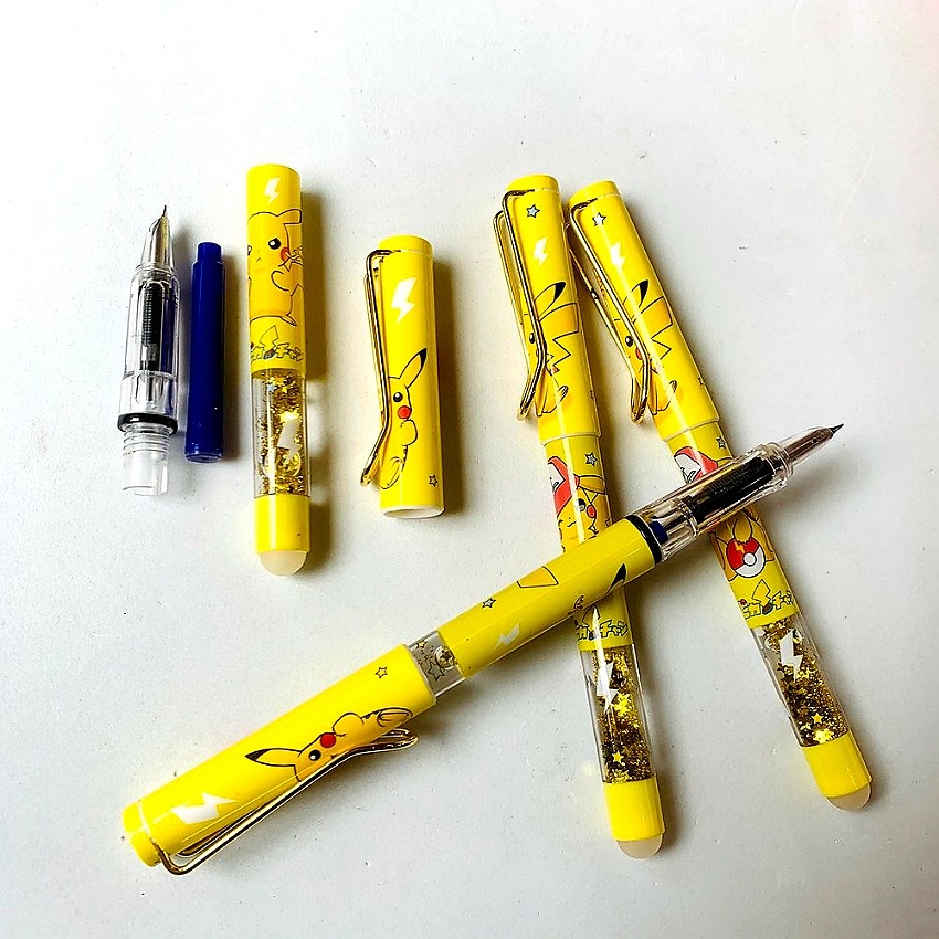 Bút máy rèn chữ, ống mực xoá được cho học sinh tiểu học, nhũ kim tuyến, ngòi kim tinh mài trơn, nét nhỏ, cotienshop93