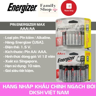 [Giao Hỏa Tốc] Pin AA/AAA Energizer Max 8+4.