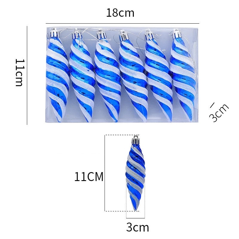 Hộp 6 Trái Châu Trang Trí Cây Thông Giáng Sinh Năm Mới