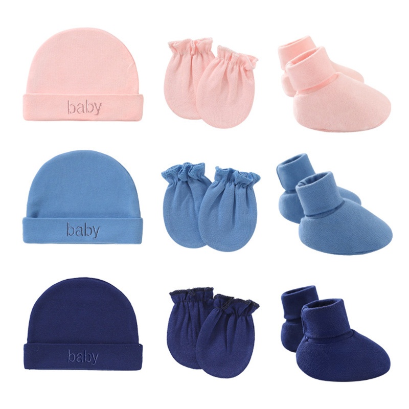 Vớ Mũ Beanie Hai Lớp Màu Trơn Giữ Ấm Mùa Xuân Thu Cho Trẻ Sơ Sinh