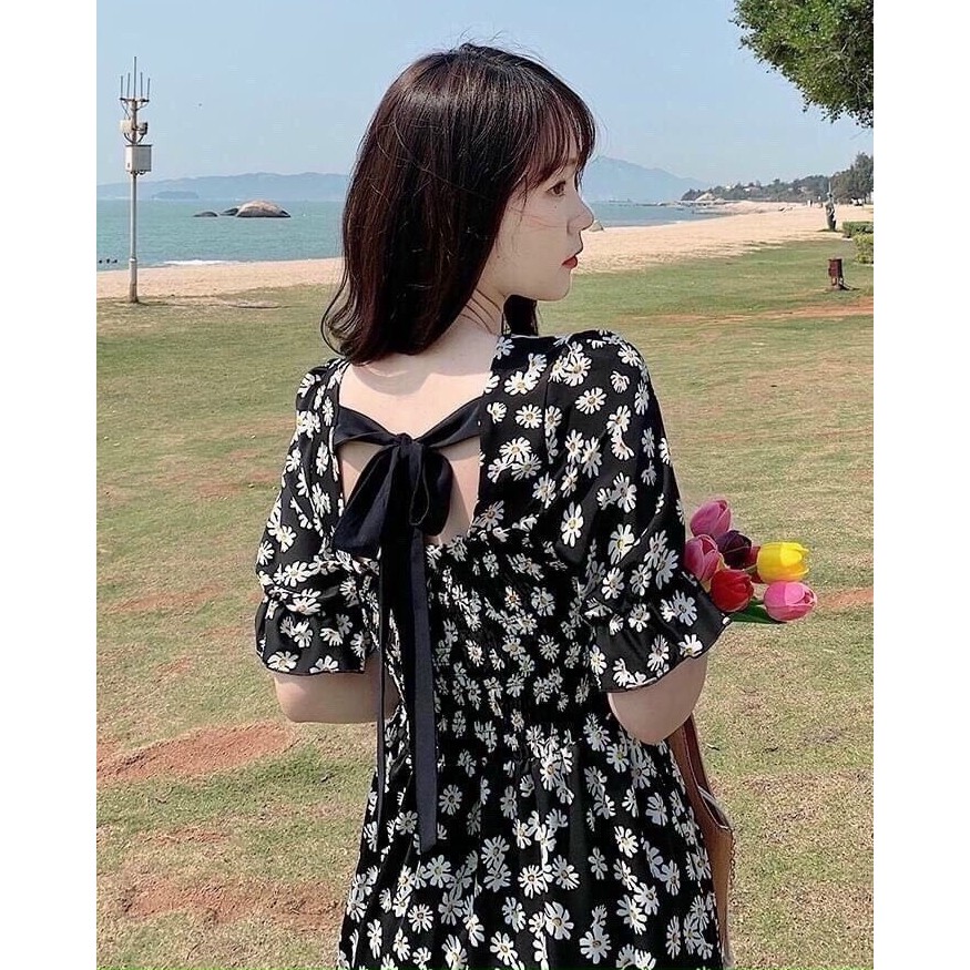 [Mã SKAMA06 giảm 8% tối đa 50K đơn 250K] Đầm hoa nhí lưng thắt nơ | BigBuy360 - bigbuy360.vn