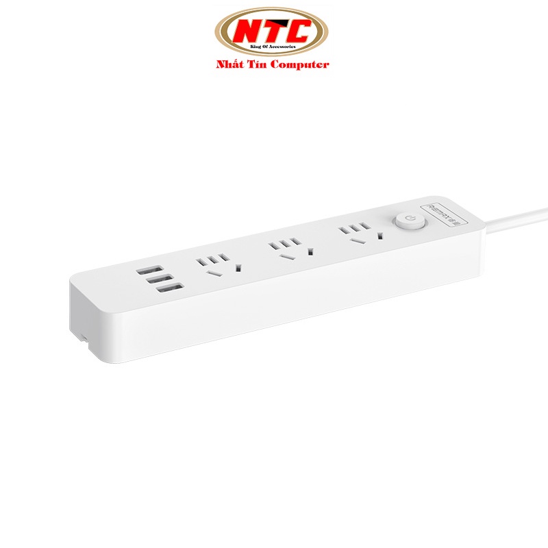 Ổ cắm điện thông minh Remax PC-3 hỗ trợ 3 USB và 3 phích cắm - công suất tải đến 2500W (nhiều màu)