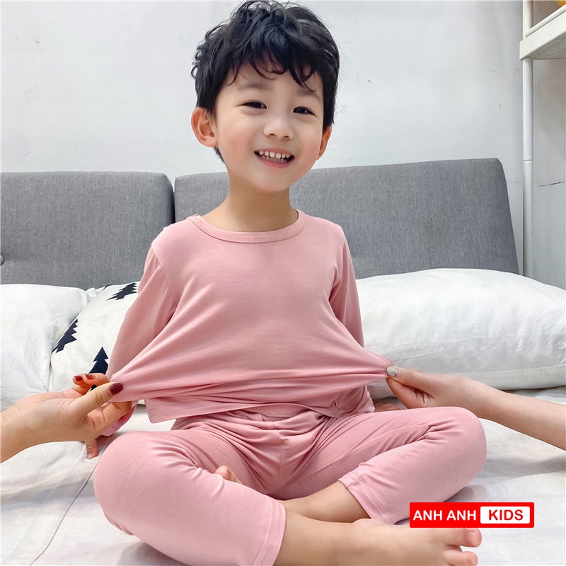 [HOT SALE] Bộ Thun Dài Tay coton co giãn 4 chiều  Cho Bé Gái Và Bé Trai Mẫu Mới 2021 ANHANHKIDS