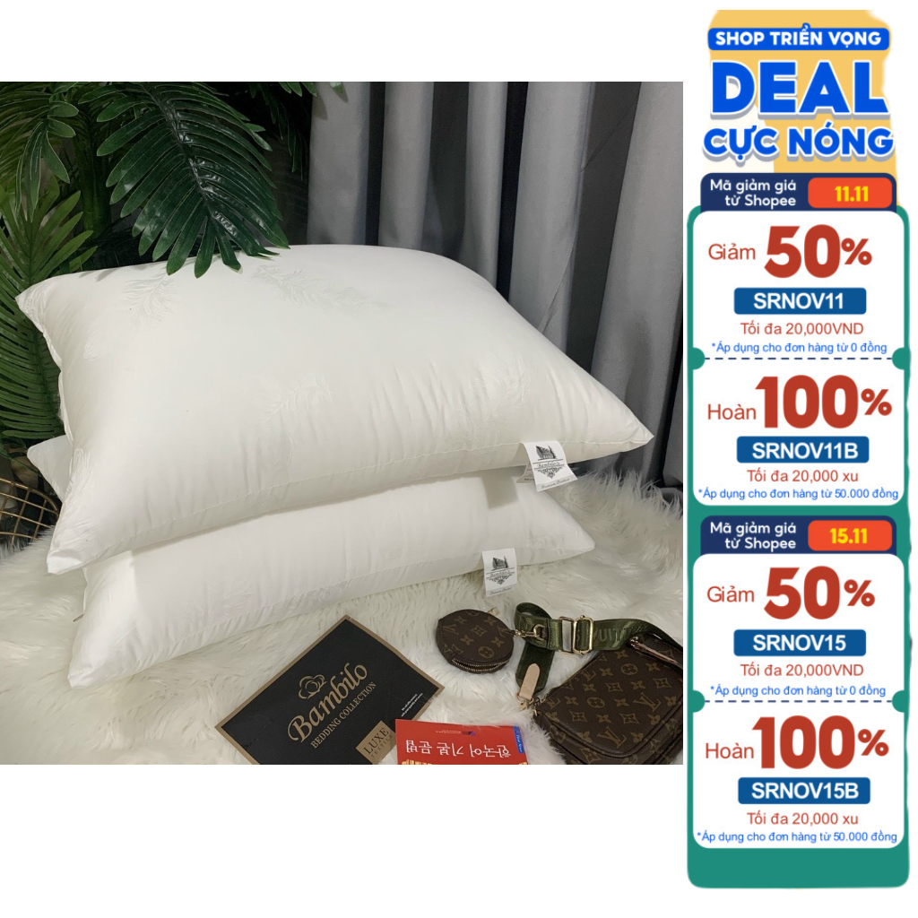 COMBO 2 ruột gối đầu bambilo cao cấp size 45*65 và 50*70cm MỚI