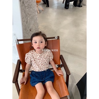 𝒀𝑰𝒀𝑨𝒀𝑨 𝑲𝑰𝑫𝑺 - Áo hoa có cổ kết hợp short jeans
