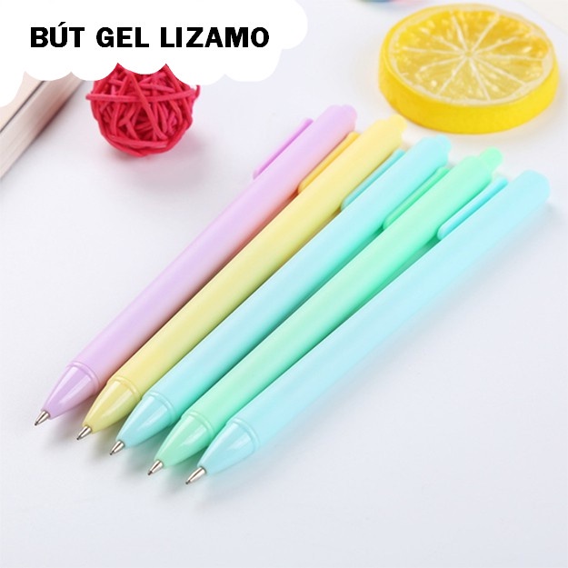 Bút bi nước mực gel LIZAMO, bút bi cute mực đen ngòi 0.5mm màu macaron dễ thương BB36