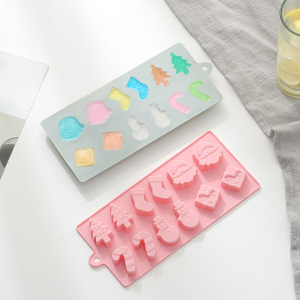 Khuôn Silicone Làm Xà Phòng 12 Ô Chủ Đề Giáng Sinh