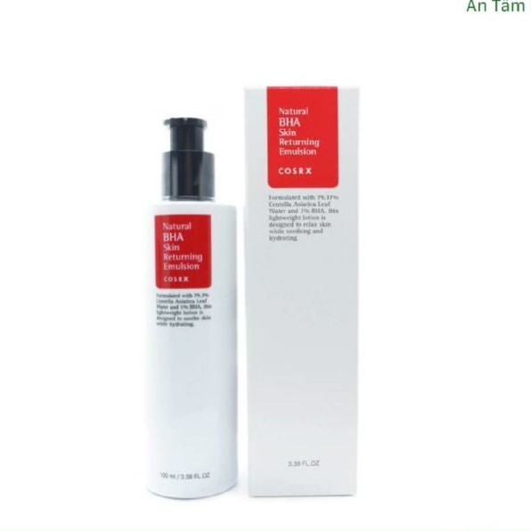 Sữa dưỡng (chính hãng) Sữa Dưỡng Sáng Da Cosrx Natural BHA Skin Returning Emulsion 100ml, ngăn ngừa tình trang mụn