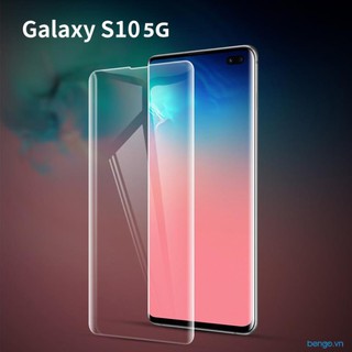 Galaxy S10 5G - Kính cường lực Full keo nước soi đèn UV Full màn hình trong suốt